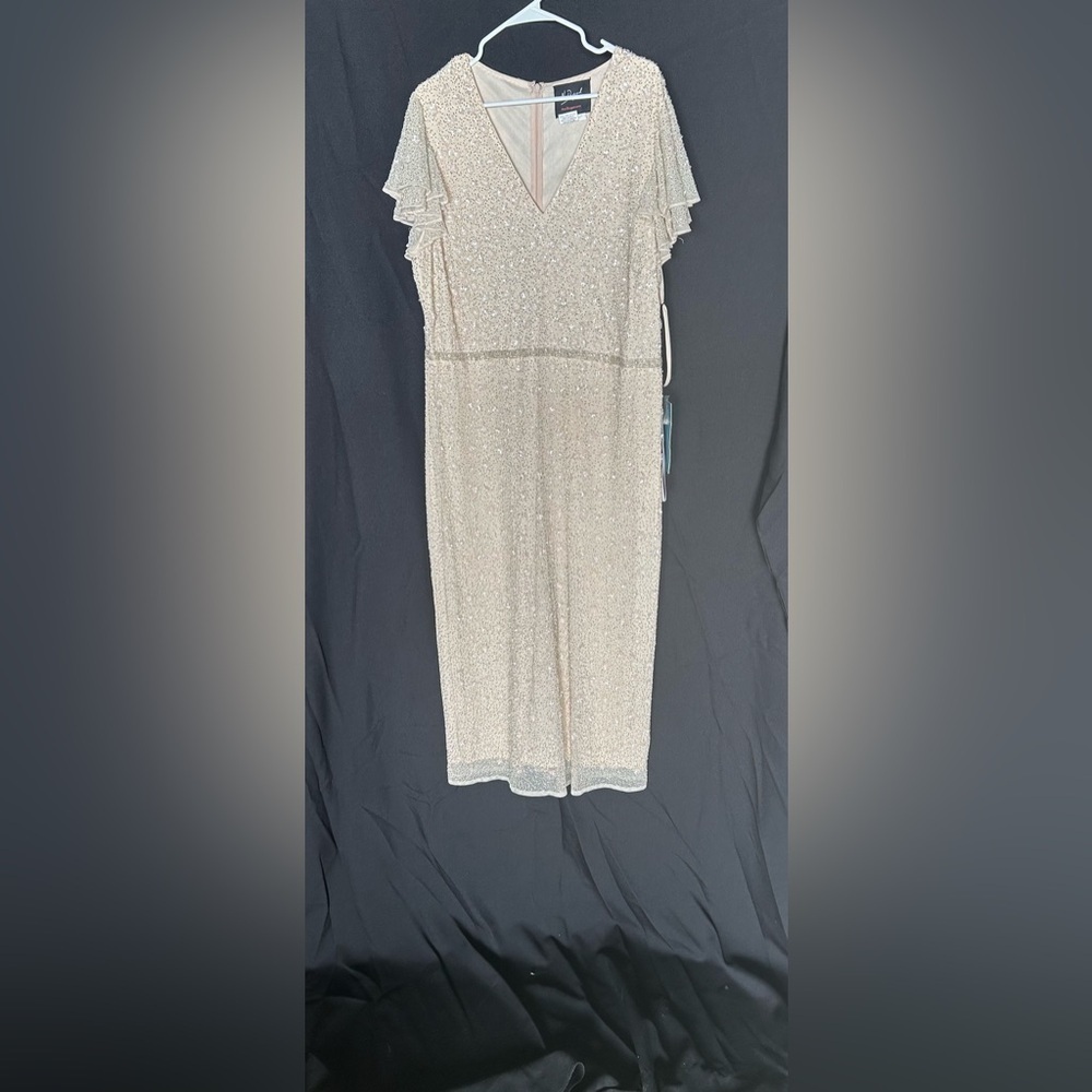 Mac Duggal 10810 NWOT Ruffle Sleeves Beaded Dress - Picture 4 of 9